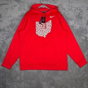 Nike Therma-Fit Ohio State Buckeyes Hoodie Red Large NWT